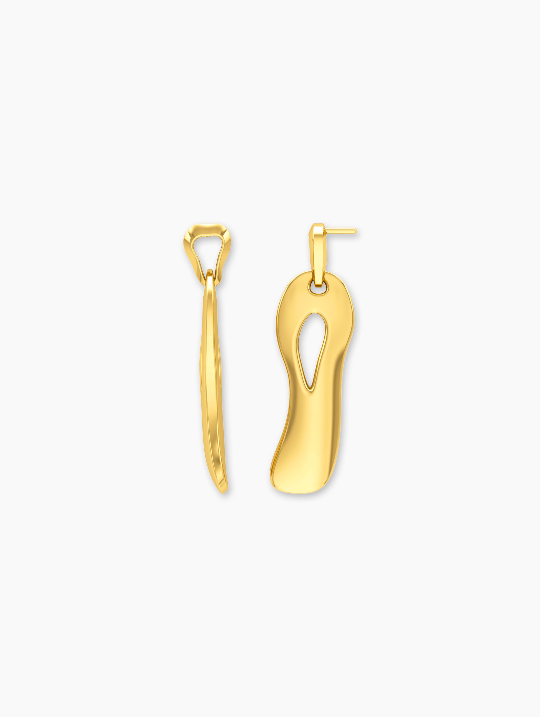Nova Drop Earings In 18k Solid Gold alternate view - elegant handmade 18k gold plated earrings | Za Zewelz