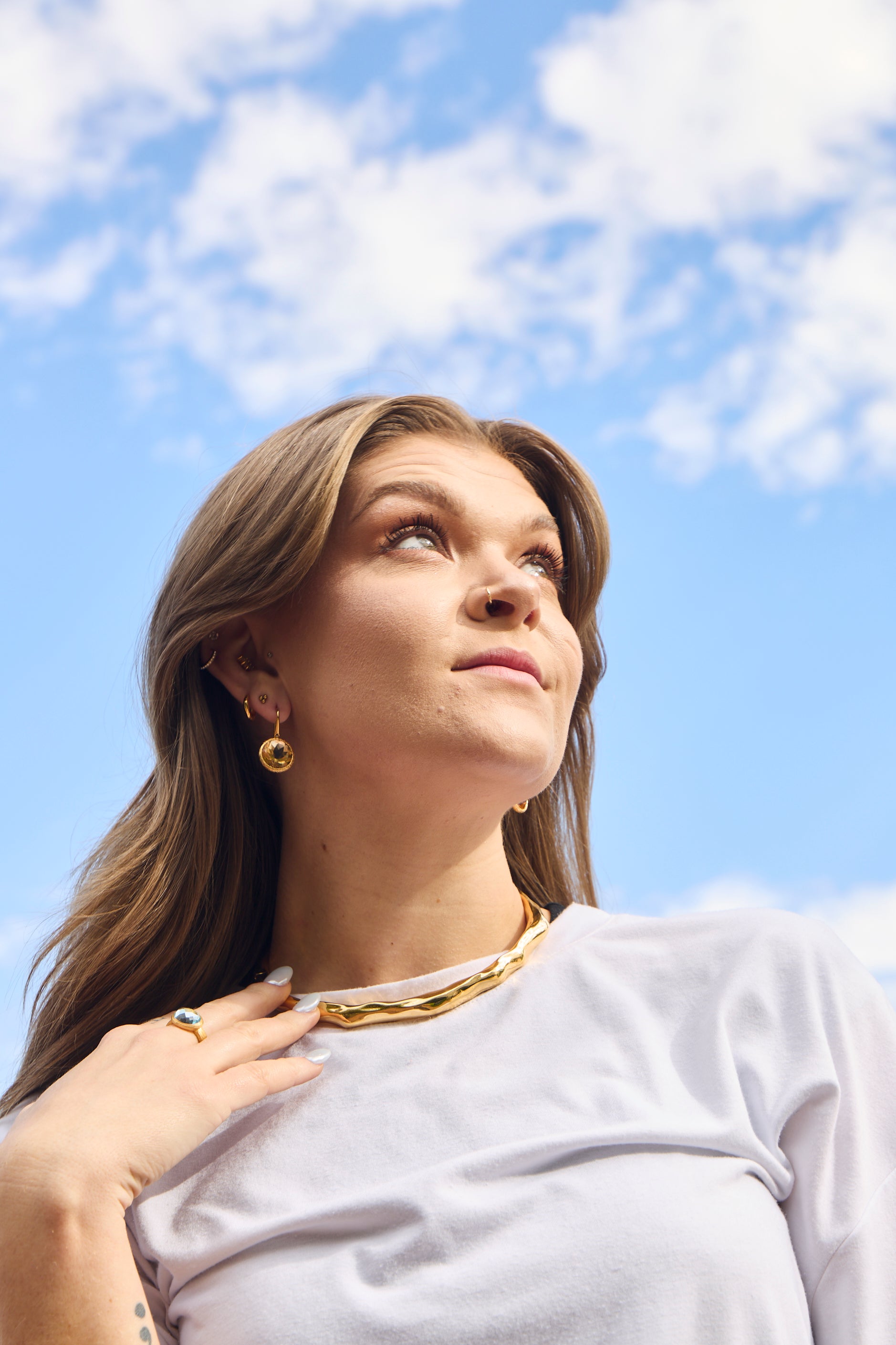Classico NY Muse Medium side view - Za Zewelz fine earrings | birthday gift