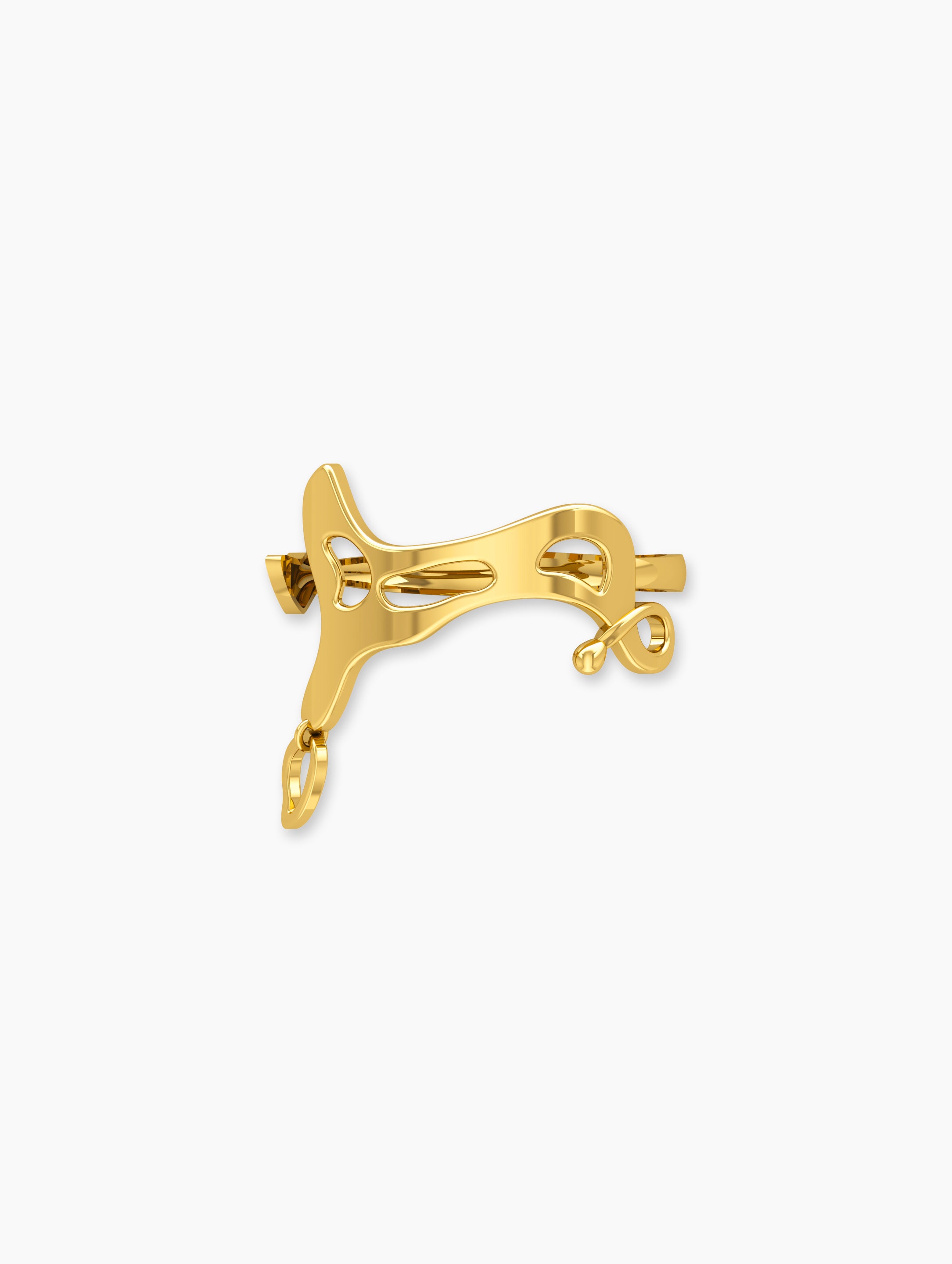 Nova Futuristic Cuff In 18K Solid Gold alternate view - artisan 18k gold plated bracelet | Za Zewelz