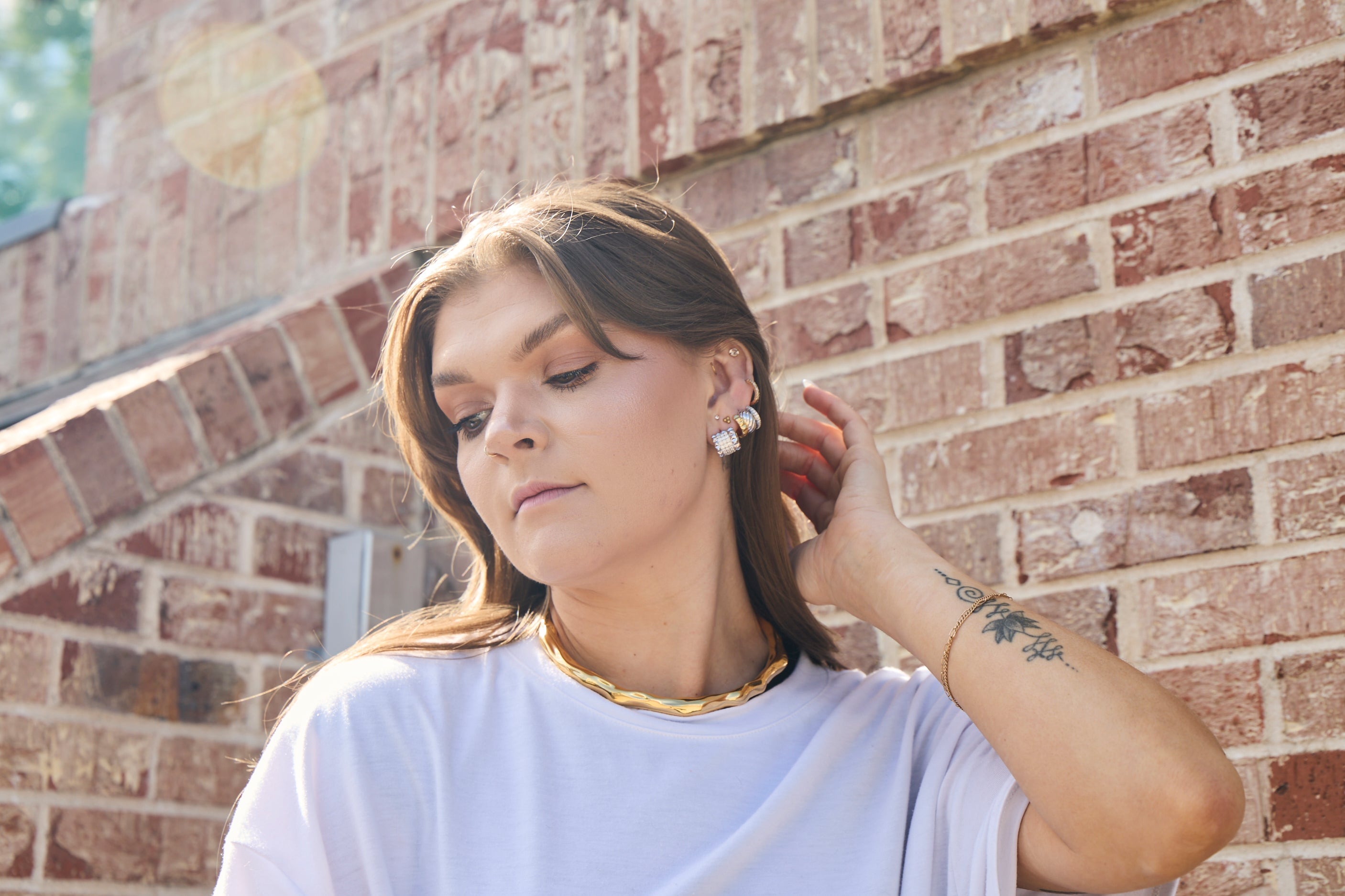 Maeve Chunky Hoops flat lay - Za Zewelz fine earrings | perfect gift for her
