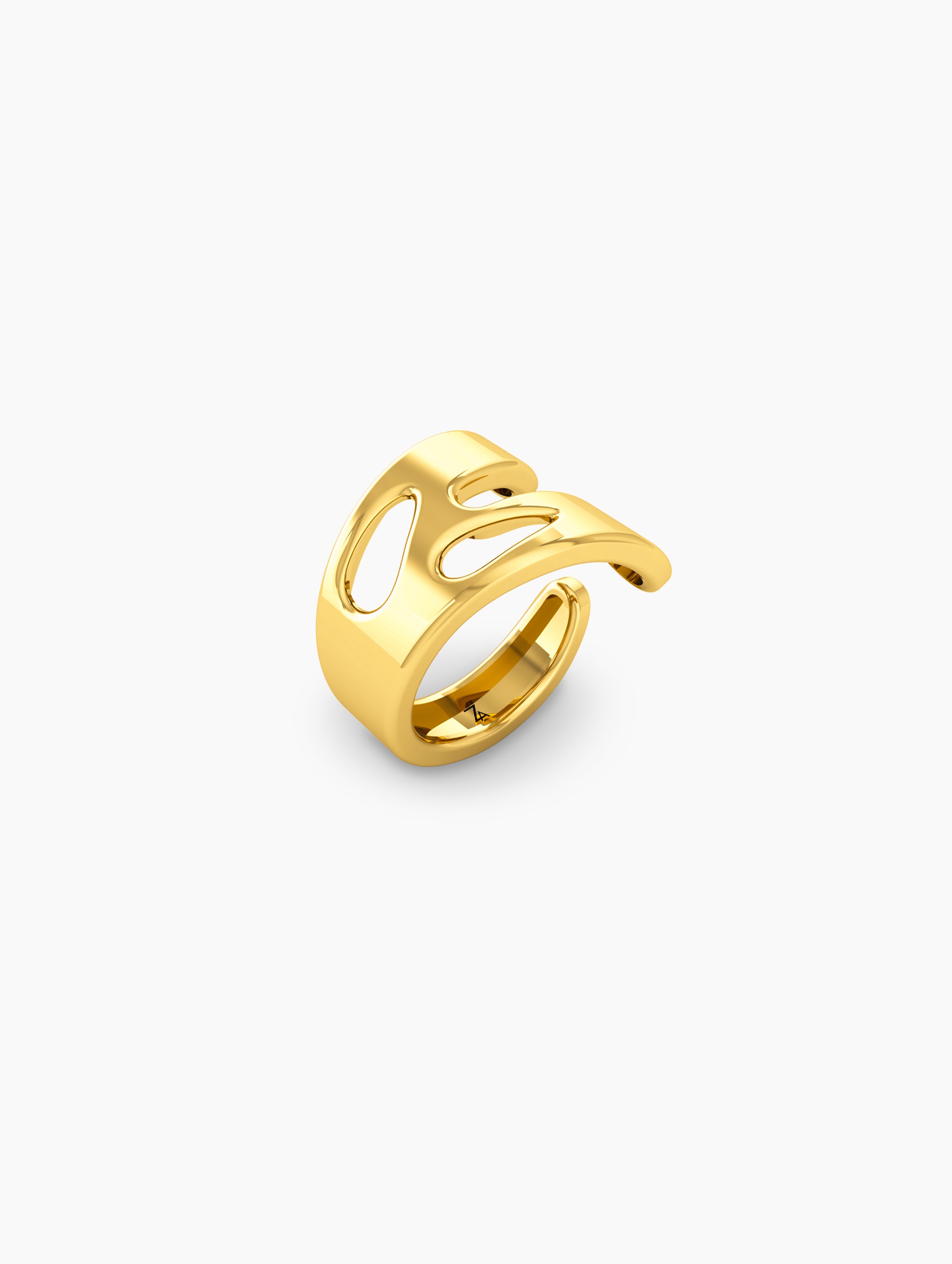 Nova Dual Ear Cuff In 18k Solid Gold - designer 18k gold plated earrings | Za Zewelz