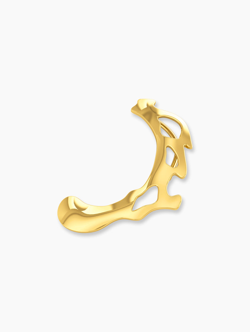 Nova Ear Cuff with post In 18k Solid Gold | 18k gold plated earrings anniversary gift | Za Zewelz