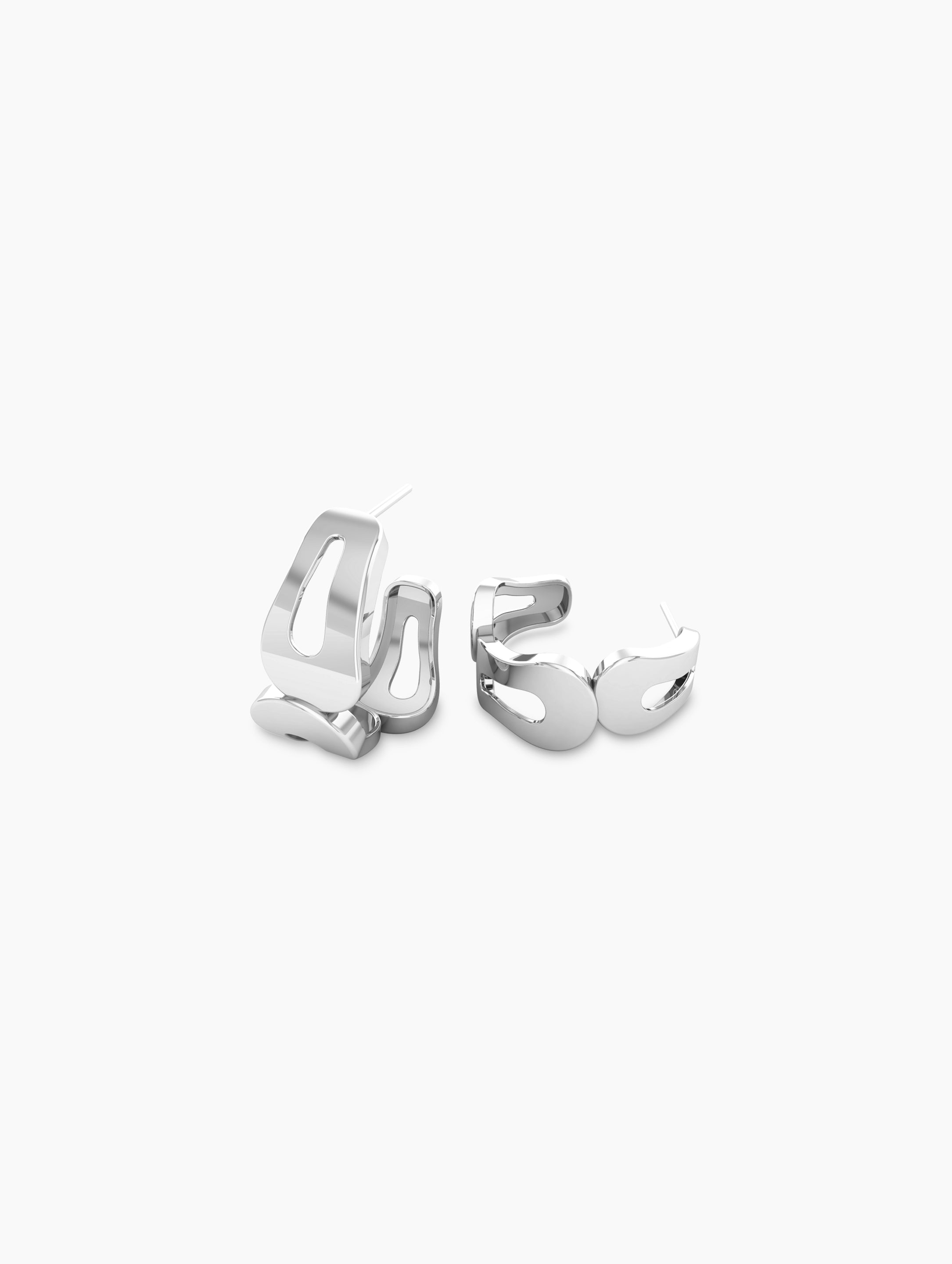 Nova Space Hoops In Sterling Silver - Za Zewelz Nova Collection sterling silver earrings